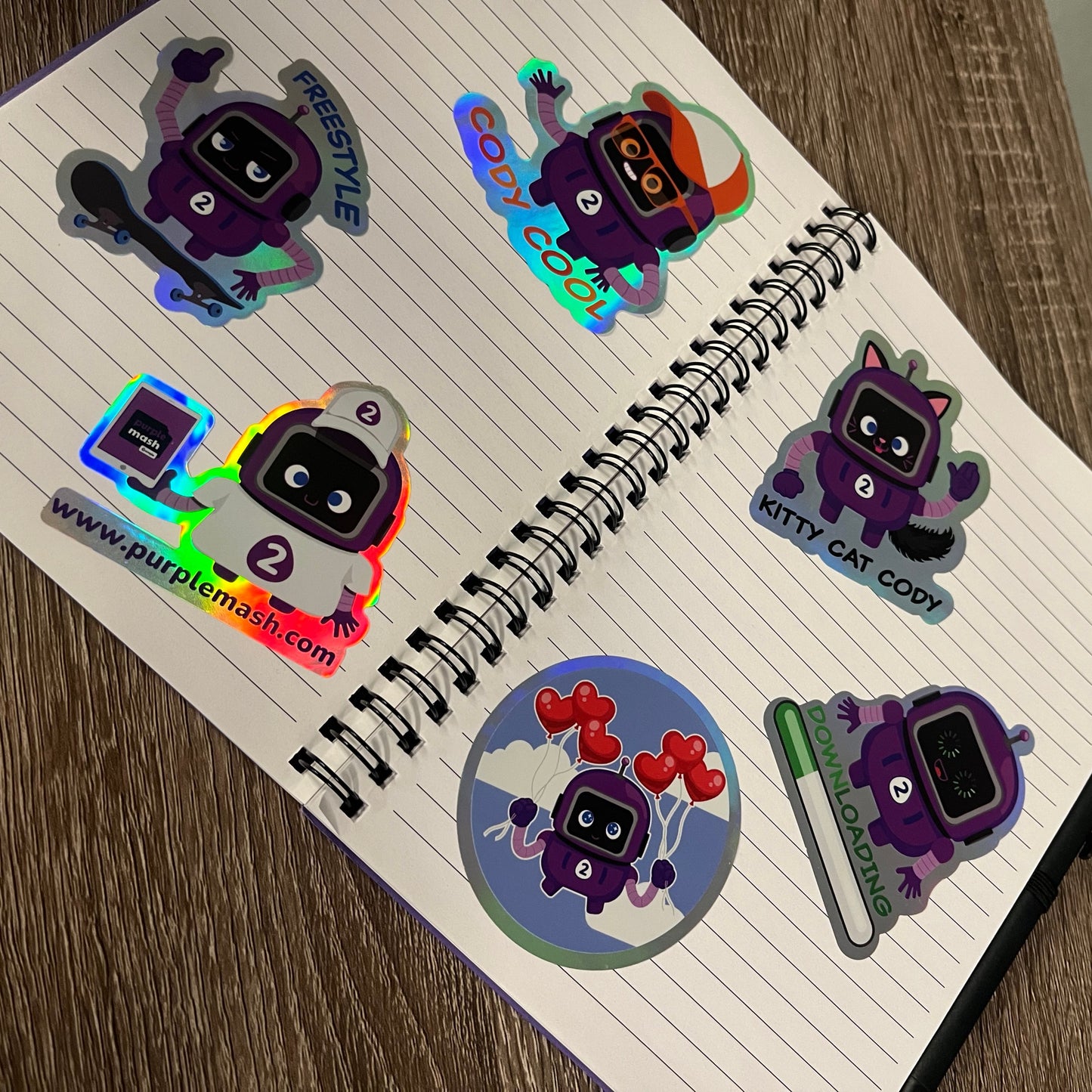 Holographic Cody Stickers (pack of 6)