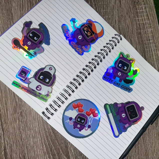 Holographic Cody Stickers (pack of 6)